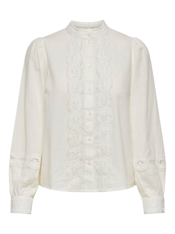 Jdyflo L/s Lace Shirt Wvn - Off-white