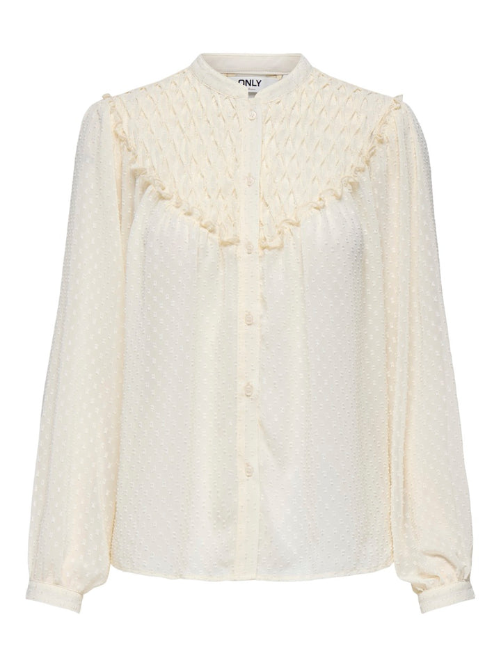 Onlchadia Life Ls Dobby Top Cc Wvn - Ecru