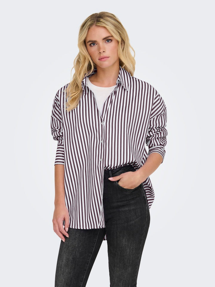 Jdyvesper L/s Loose Shirt Wvn Noos - Wit Dessin