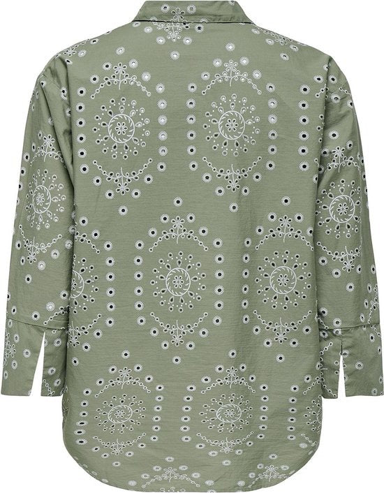 Jdyemma 3/4 Embroidery Shirt Wvn Ex - Groen Dessin