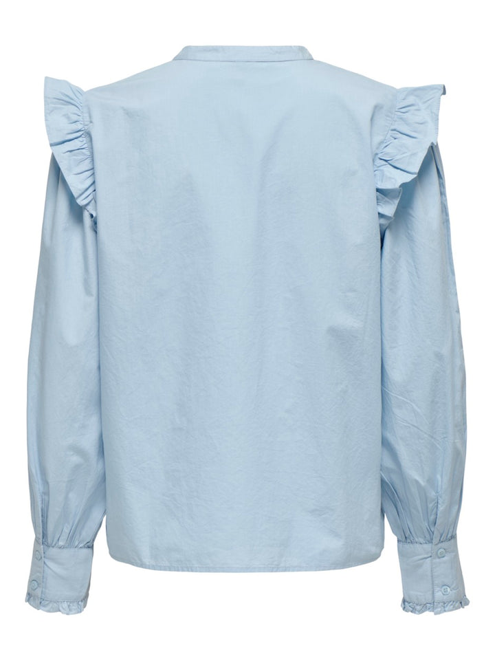 Onlsimm L/s Frill Top Ptm - Lichtblauw