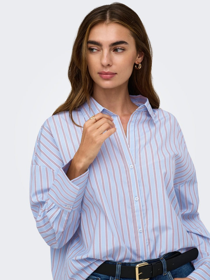 Onloregon Alva Ls Reg Shirt Noos Wvn - Lichtblauw