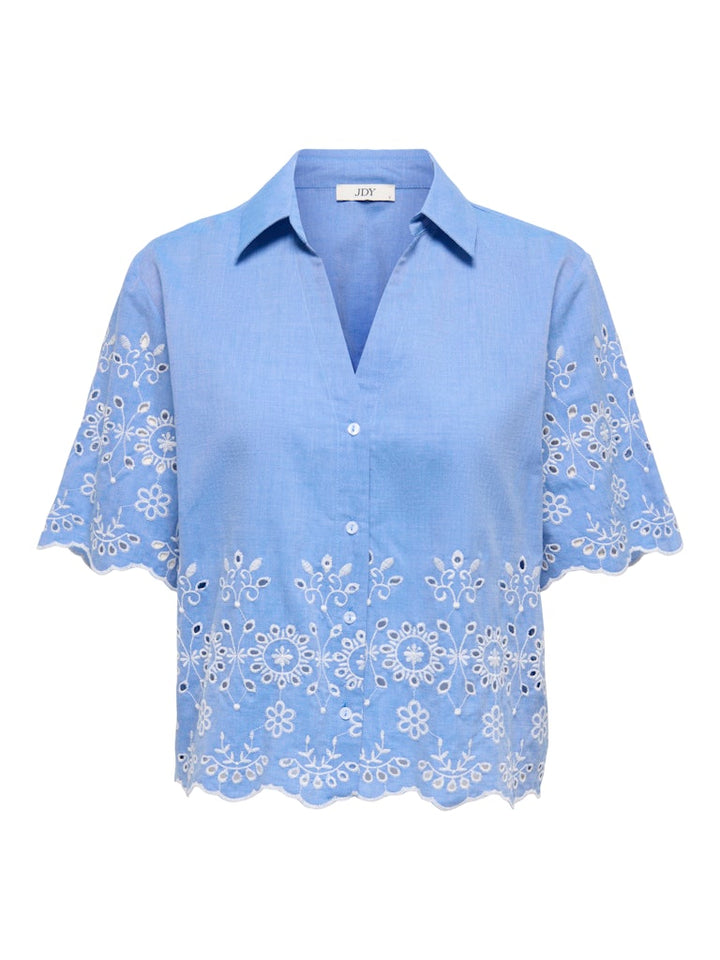 Jdymarina 2/4 Embroidery Shirt Wvn - Lichtblauw