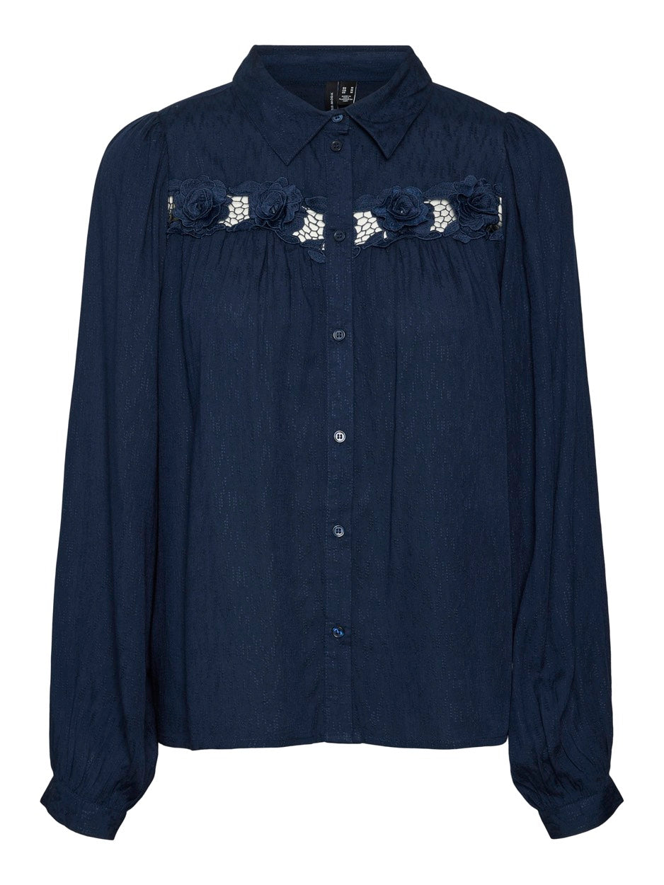 Vmkaren Ls Shirt Wvn Ga - Navy