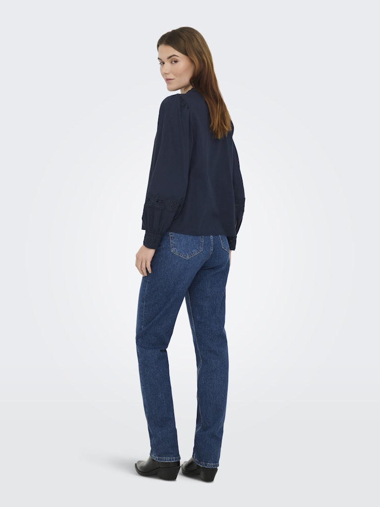 Jdyflo L/s Lace Shirt Wvn - Navy