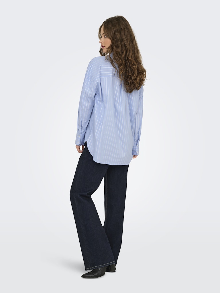 Jdymio L/s Lurex Loose Shirt Wvn Noos - Blauw Dessin
