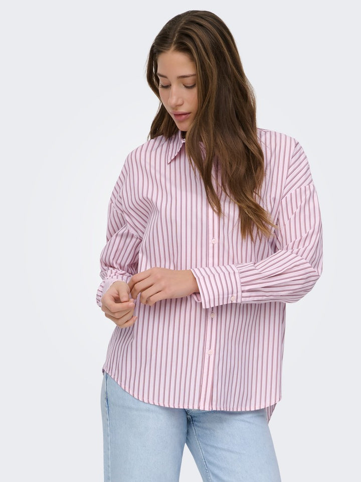 Onloregon Alva Ls Reg Shirt Noos Wvn - Roze Dessin