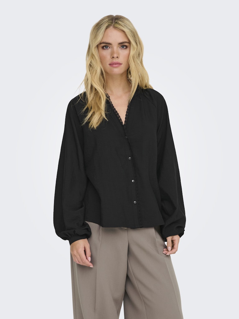 Jdyloli L/s Lace Shirt Wvn Dia - Zwart