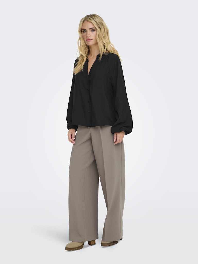 Jdyloli L/s Lace Shirt Wvn Dia - Zwart