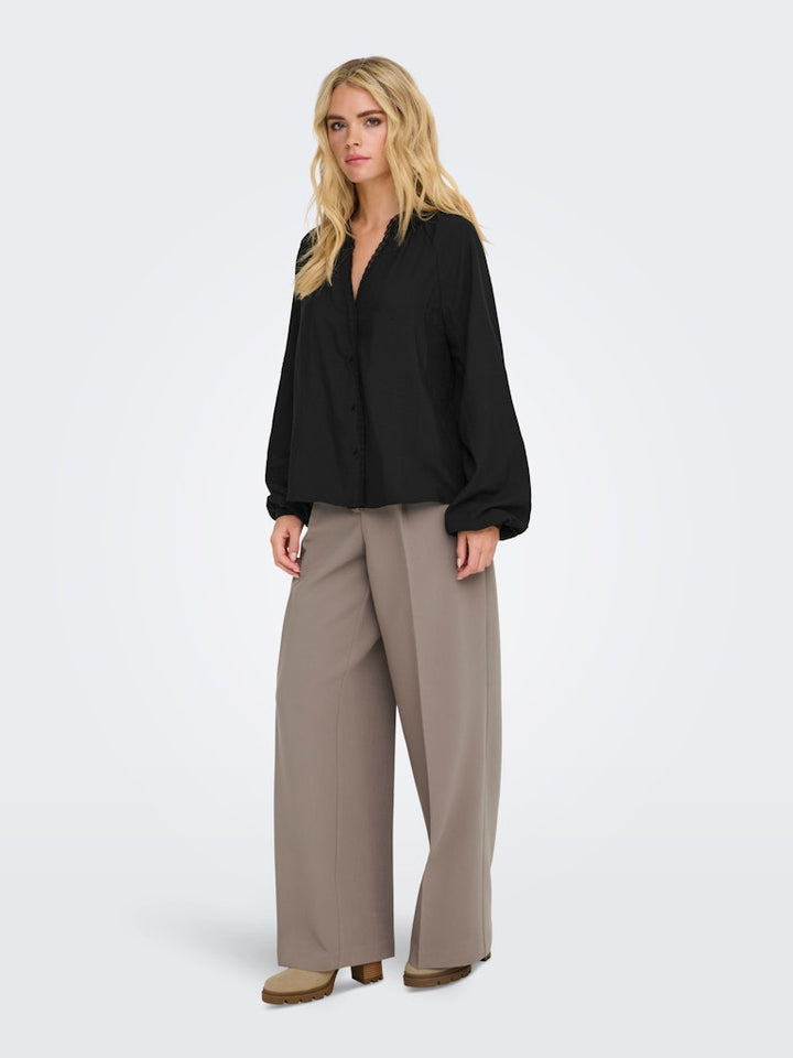 Jdyloli L/s Lace Shirt Wvn Dia - Zwart