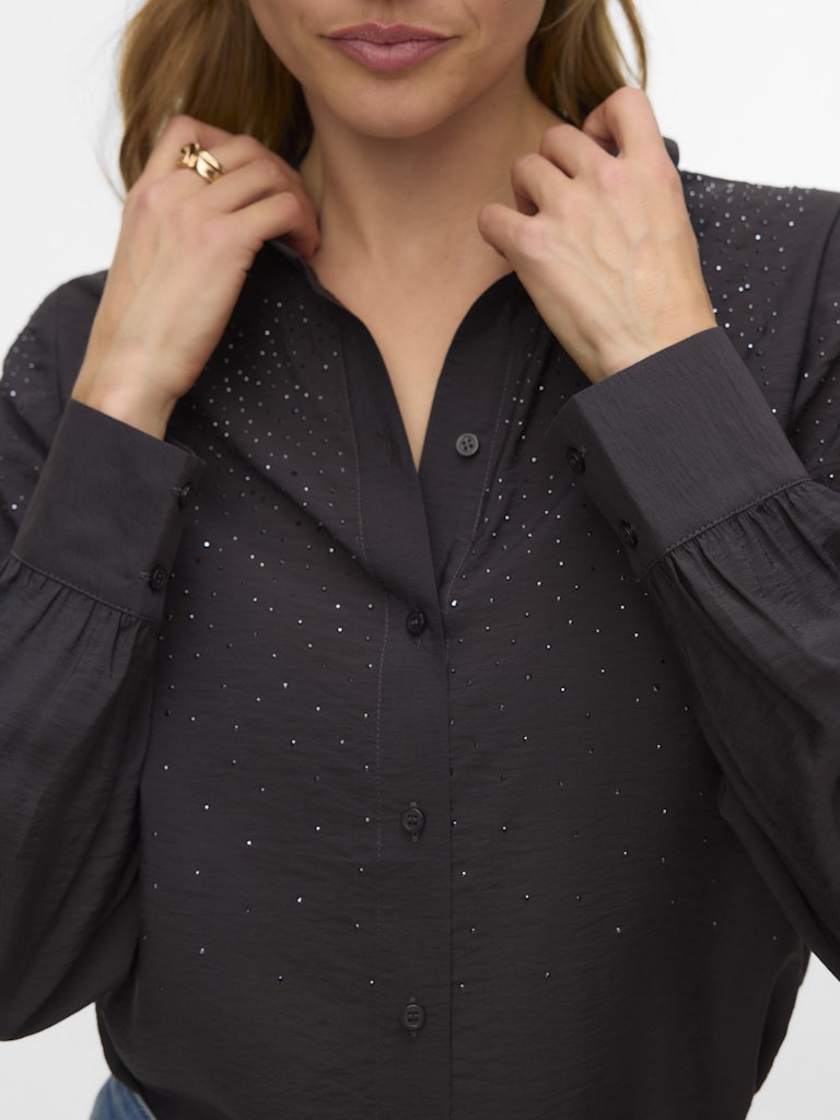 Vmherdis Ls Shirt Wvn Btq Ga - Antraciet