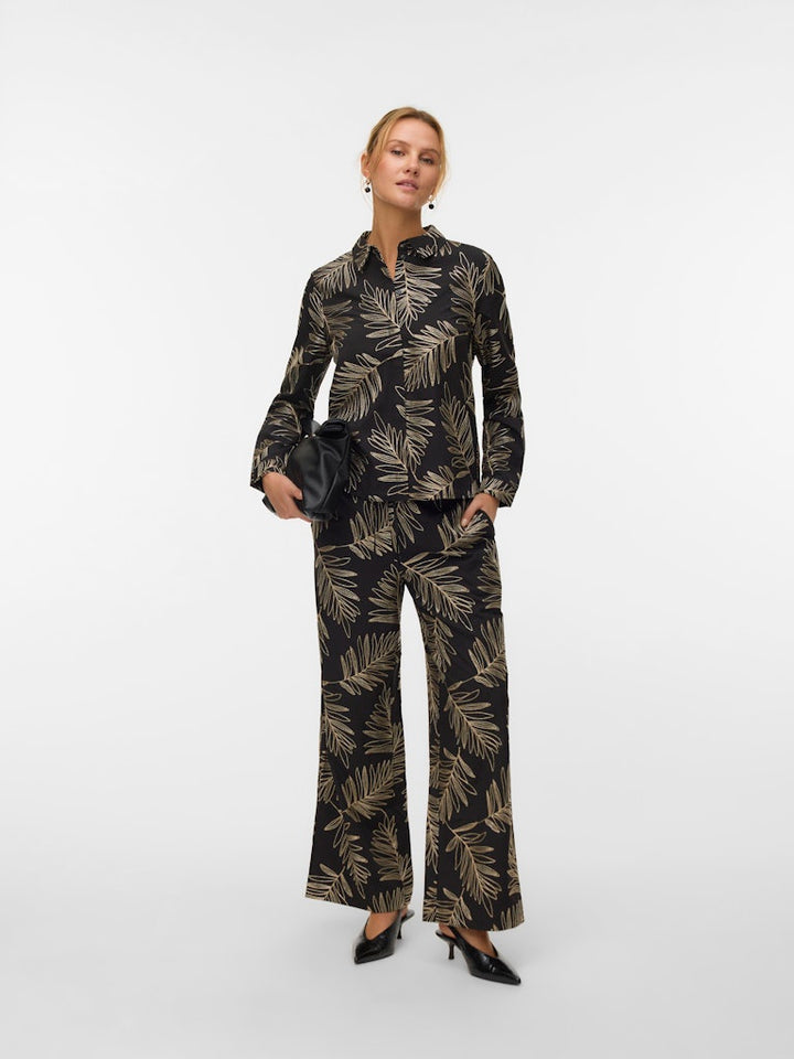 Vmgertrude L/s Shirt Wvn Btq Ga - Zwart Dessin