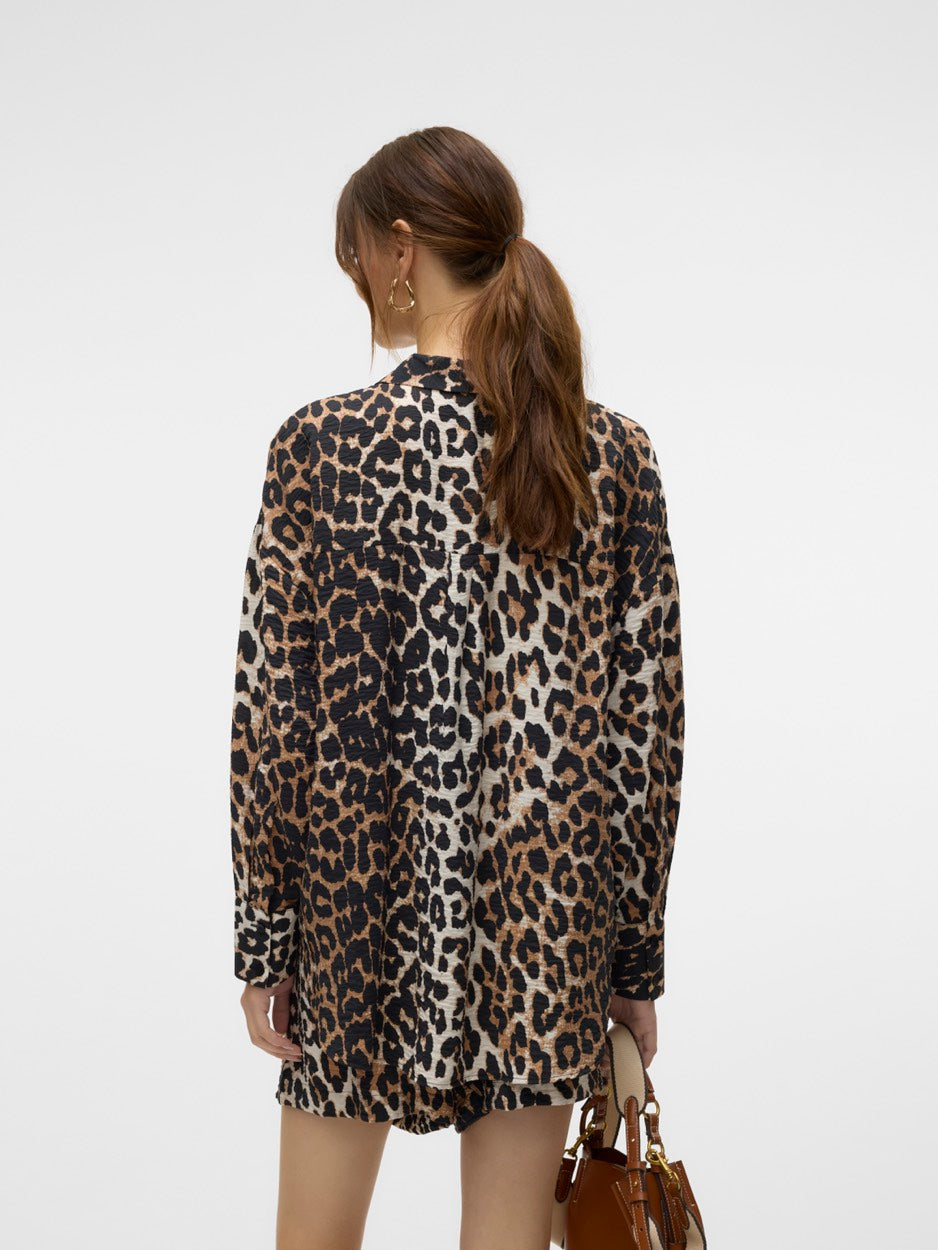 Vmjosie Ls Oversize Shirt Wvn Ga - Zwart Dessin