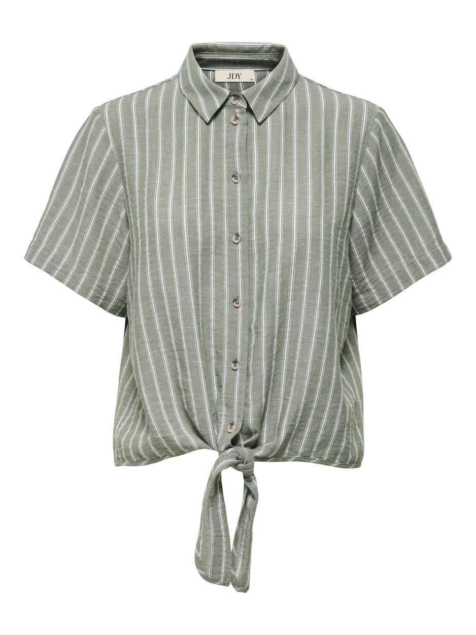 Jdyemilia S/s Knot Shirt Wvn Exp - Groen Dessin