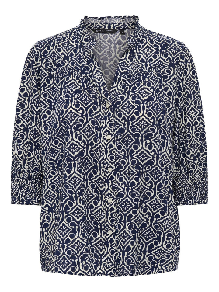 Onlraya 3/4 Shirt Wvn Noos - Blauw Dessin