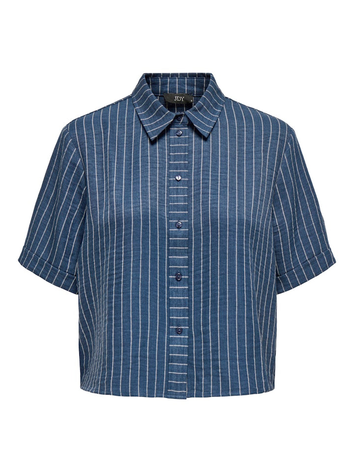 Jdypower S/s Short Shirt Wvn Noos - Blauw Dessin