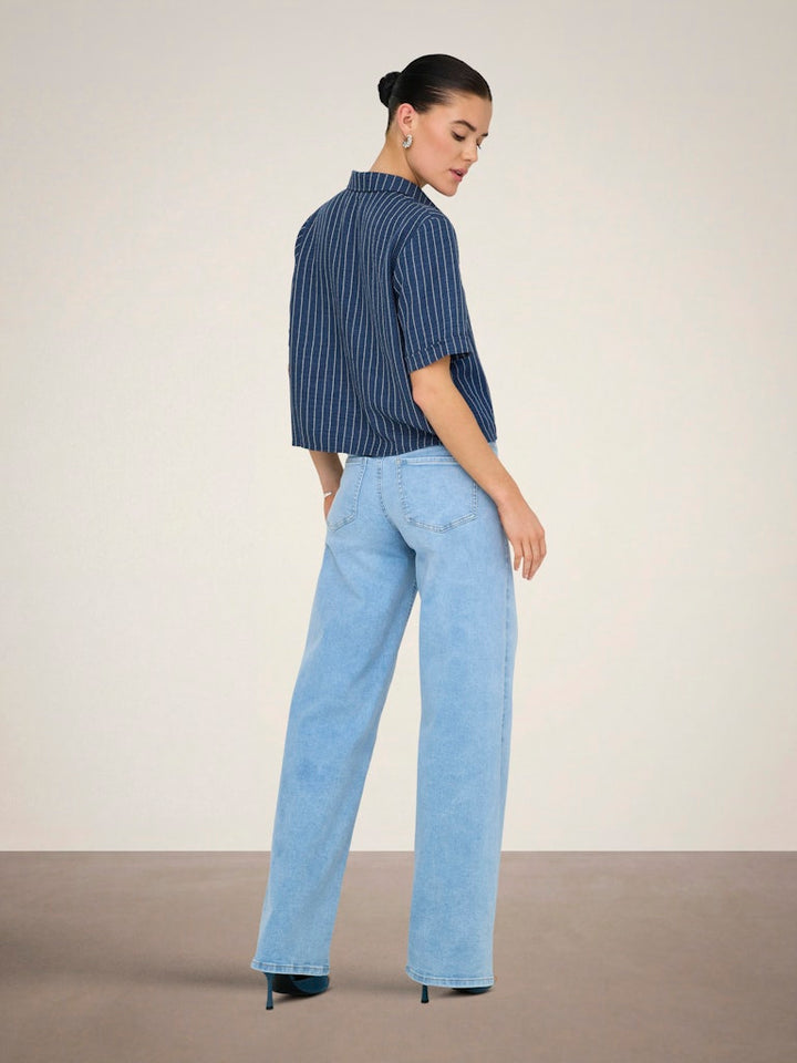 Jdypower S/s Short Shirt Wvn Noos - Blauw Dessin