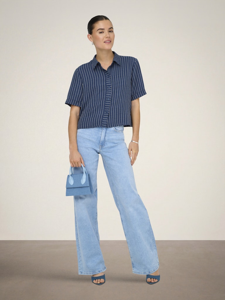 Jdypower S/s Short Shirt Wvn Noos - Blauw Dessin