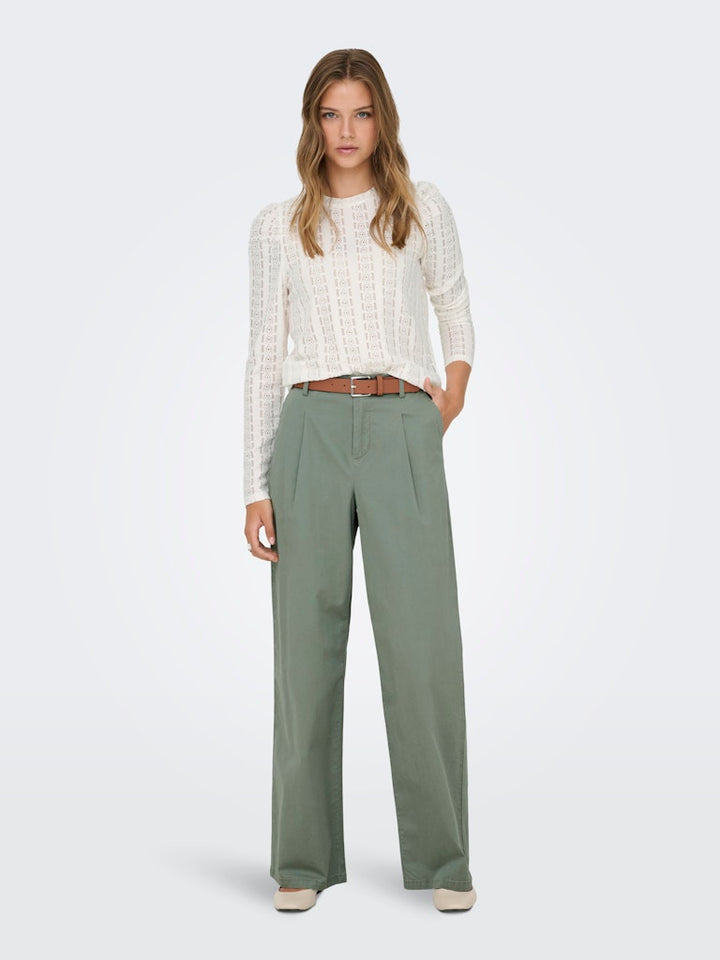 Onlmelanie L/s O-neck Top Jrs - Ecru