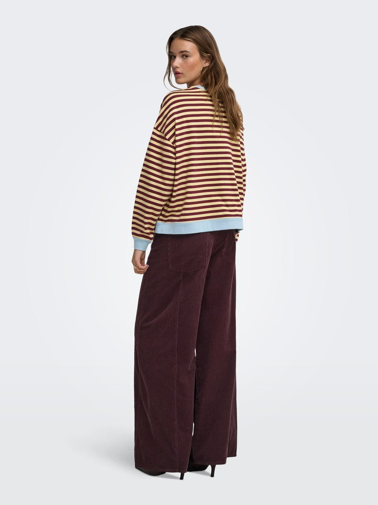Onlfreja L/s Loose Top Cs Jrs - Geel Dessin