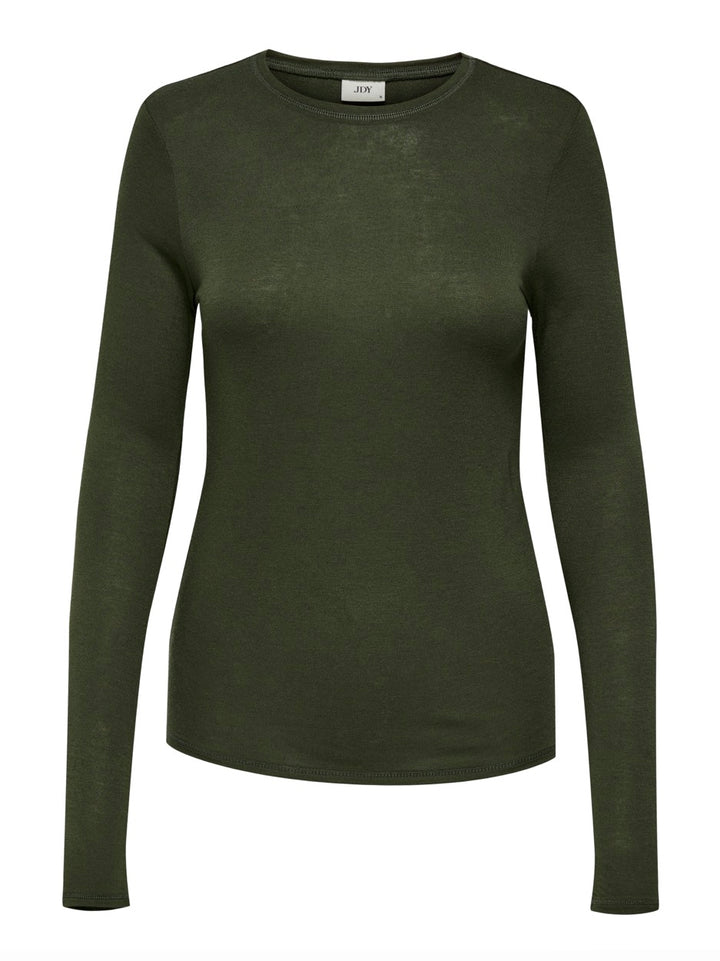 Jdysuma Wool L/s O Neck Top Jrs Noo - Donkergroen