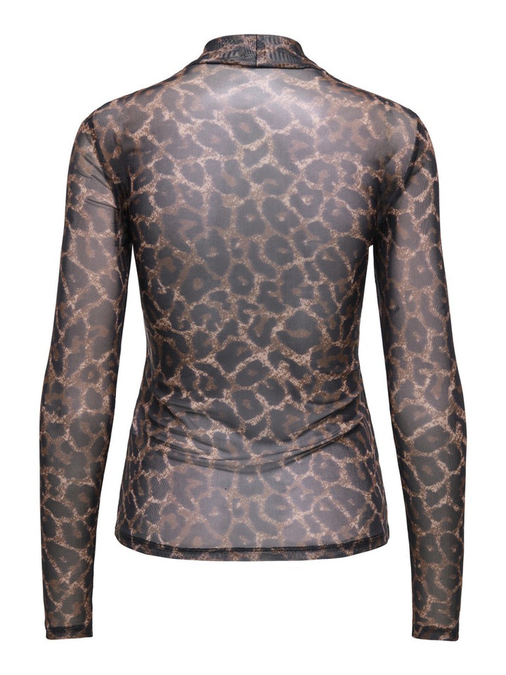 Onlerica Mesh L/s Top Jrs Noos - Bruin Dessin