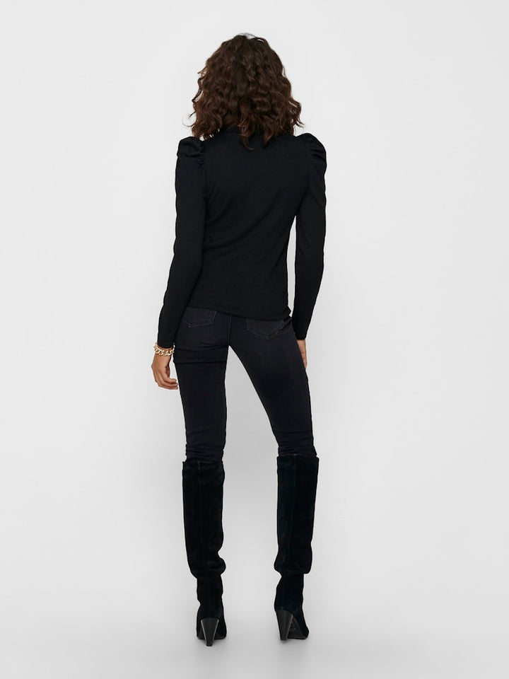 Jdytonsy L/s Puff Sleeve Top Jrs Dia - Zwart