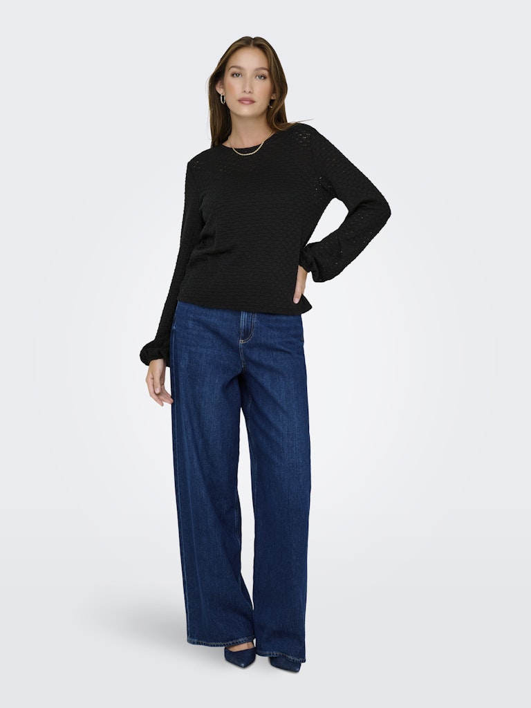 Onlbelle Life L/s Top Jrs - Zwart
