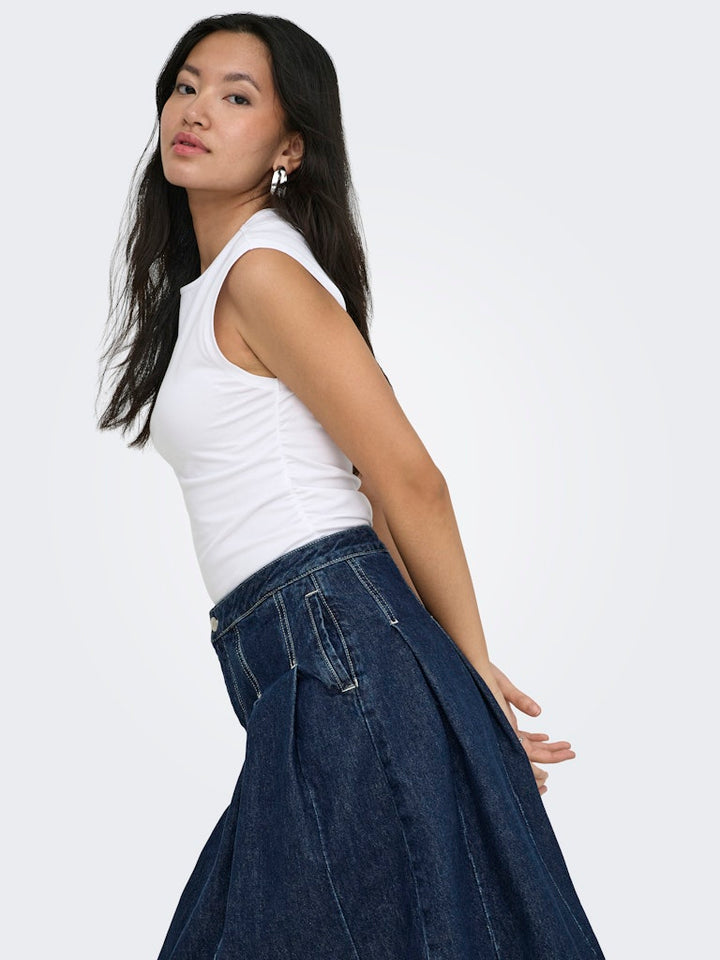 Onlmira Capsl Ruching Top Jrs Noos - Wit