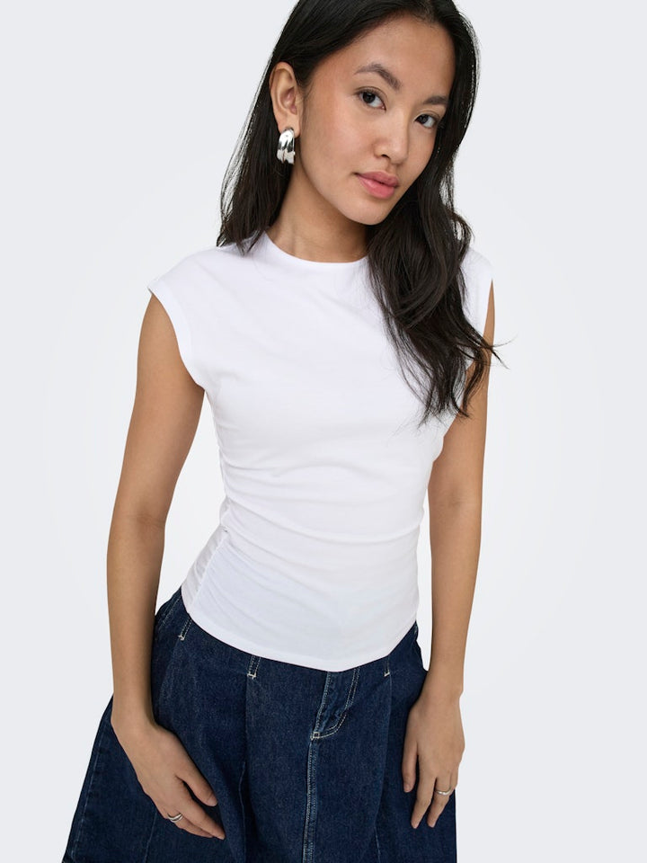 Onlmira Capsl Ruching Top Jrs Noos - Wit