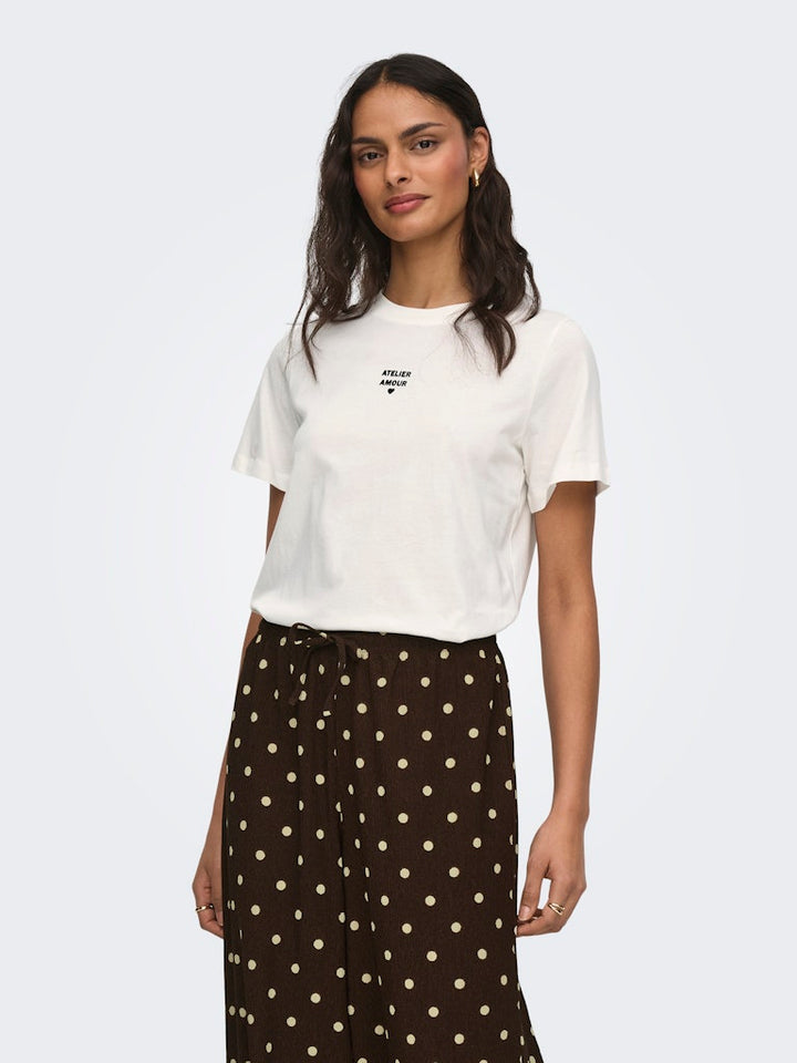 Jdymay Pisa S/s Print Top Jrs - Off-white