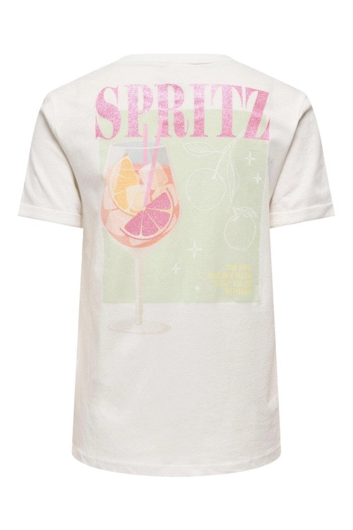 Onlkita Life S/s Drinks Top Box Jrs - Off-white