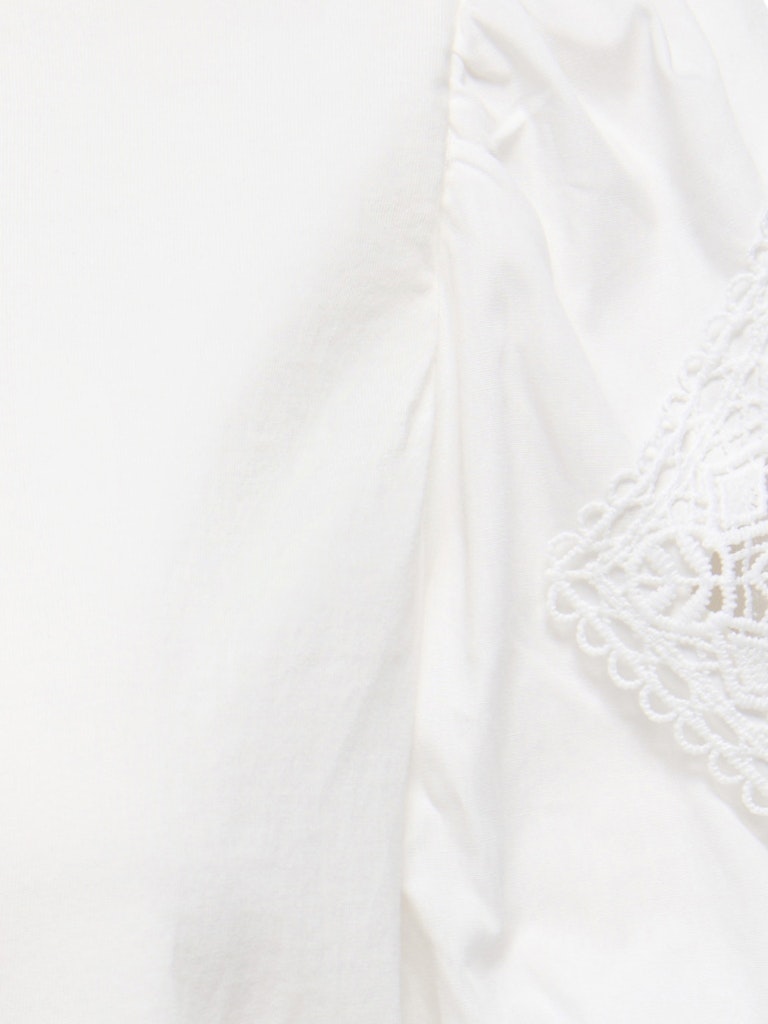 Jdyuma Life S/s Lace Detail Top Jrs - Off-white