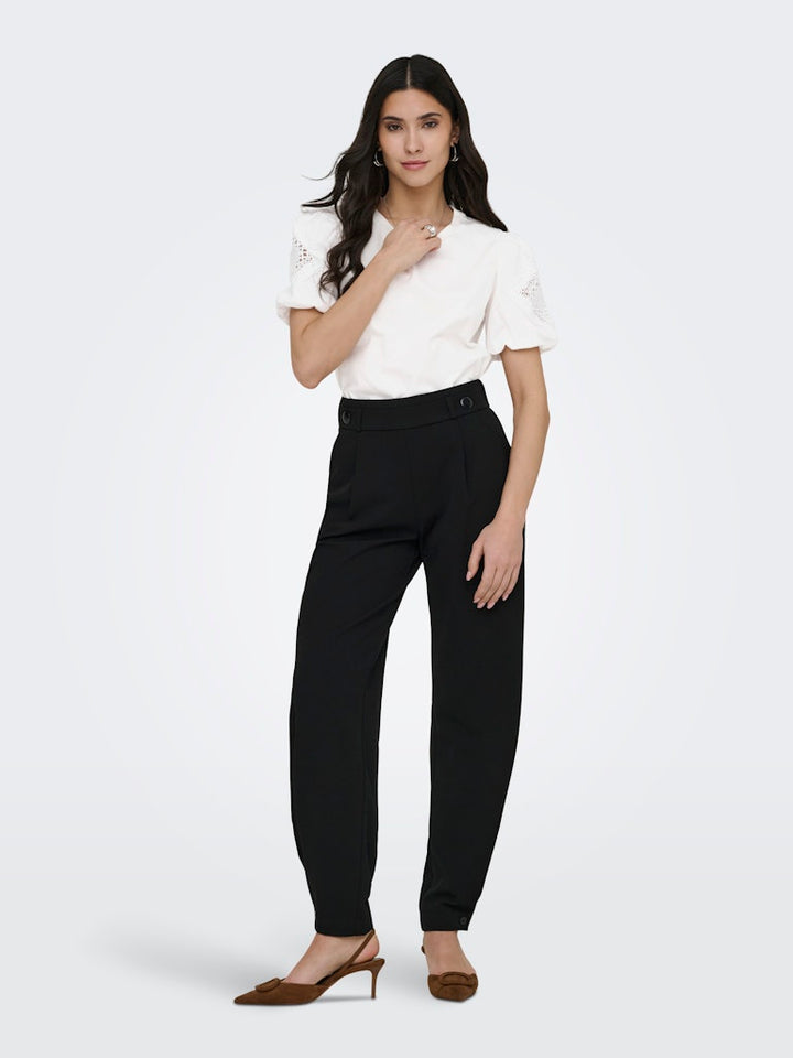 Jdyuma Life S/s Lace Detail Top Jrs - Off-white