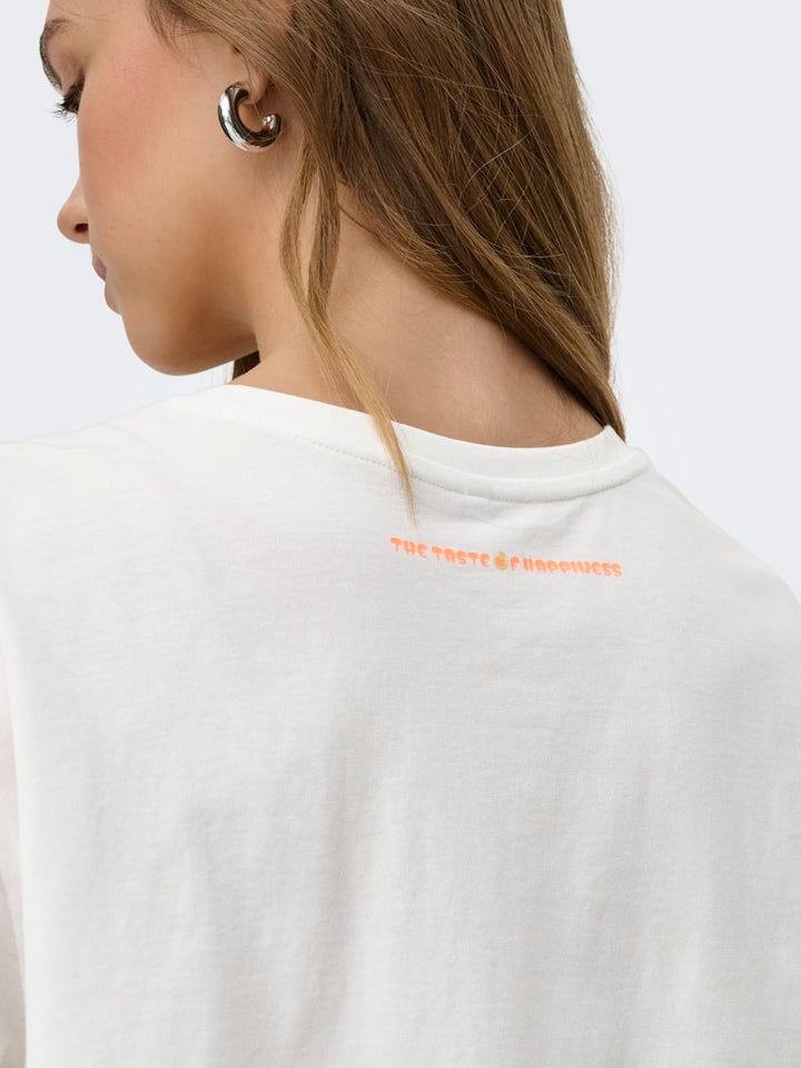 Onlbolette Life S/s Top Box Cc Jrs - Off-white