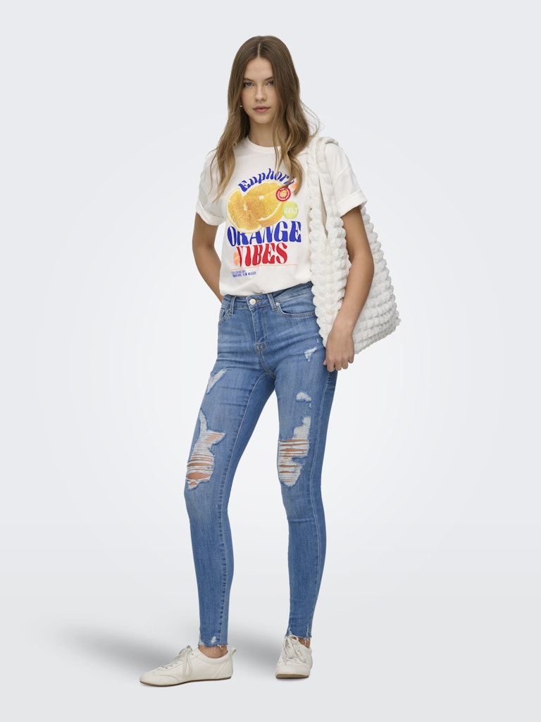Onlbolette Life S/s Top Box Cc Jrs - Off-white
