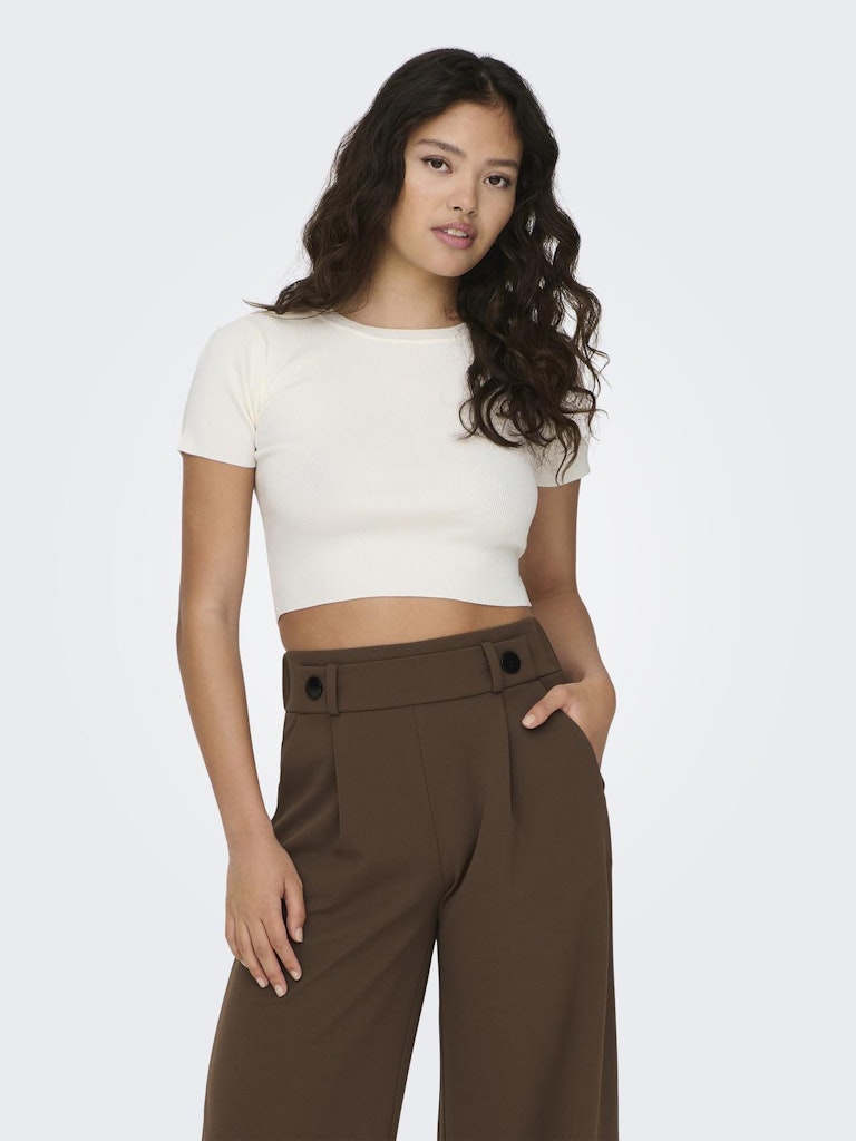 Jdycirkeline Ss Crop Top - Ecru