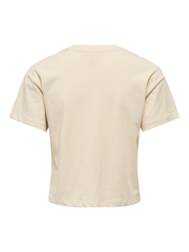 Onlbella S/s Fruit Top Box Jrs - Beige