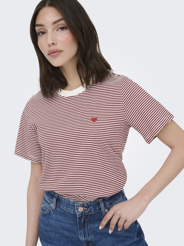 Jdypisa S/s Print Top Jrs Noos - Ecru Dessin