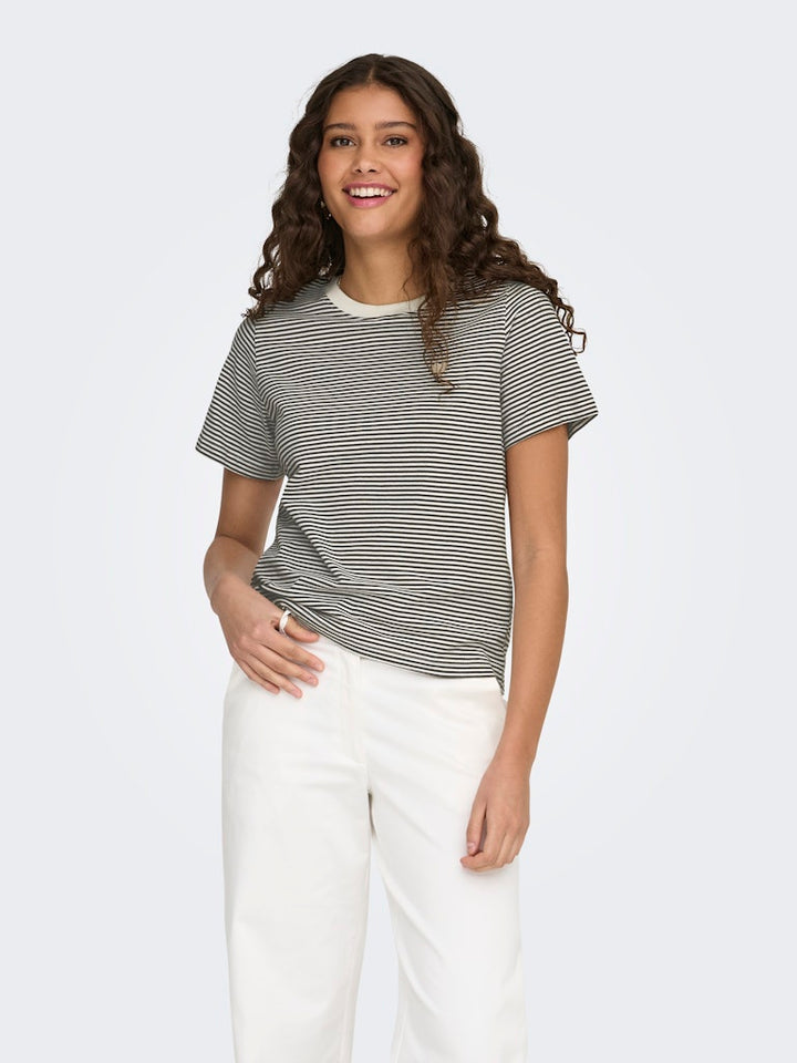 Jdypisa S/s Print Top Jrs Noos - Ecru Dessin