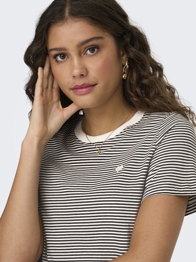 Jdypisa S/s Print Top Jrs Noos - Ecru Dessin