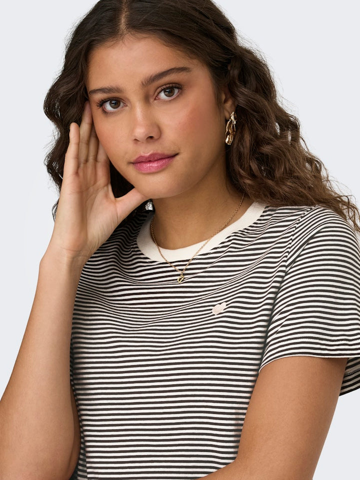 Jdypisa S/s Print Top Jrs Noos - Ecru Dessin