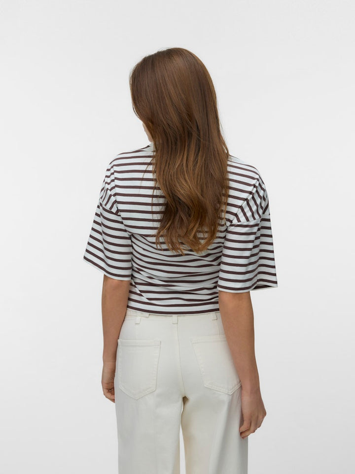 Vmkiara 2/4 O-neck Top Jrs - Ecru Dessin