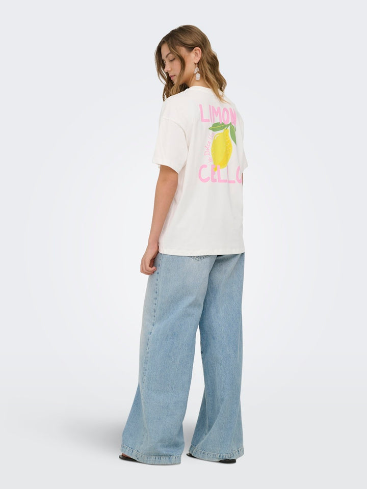 Onlelle S/s Printed Tee Cs Jrs - Wit Dessin