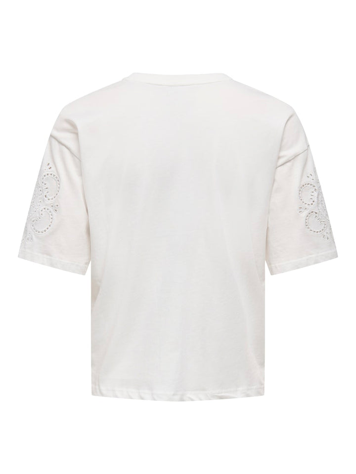 Onltally S/s Round Neck Box Top Jrs - Wit Dessin