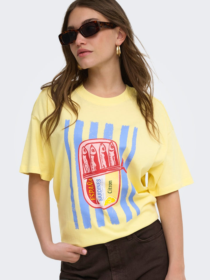 Onlvivvi S/s Lovely Top Jrs - Geel