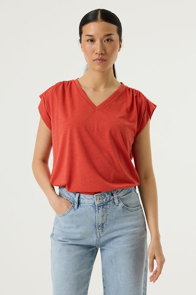 T-shirt V-hals - Oranje