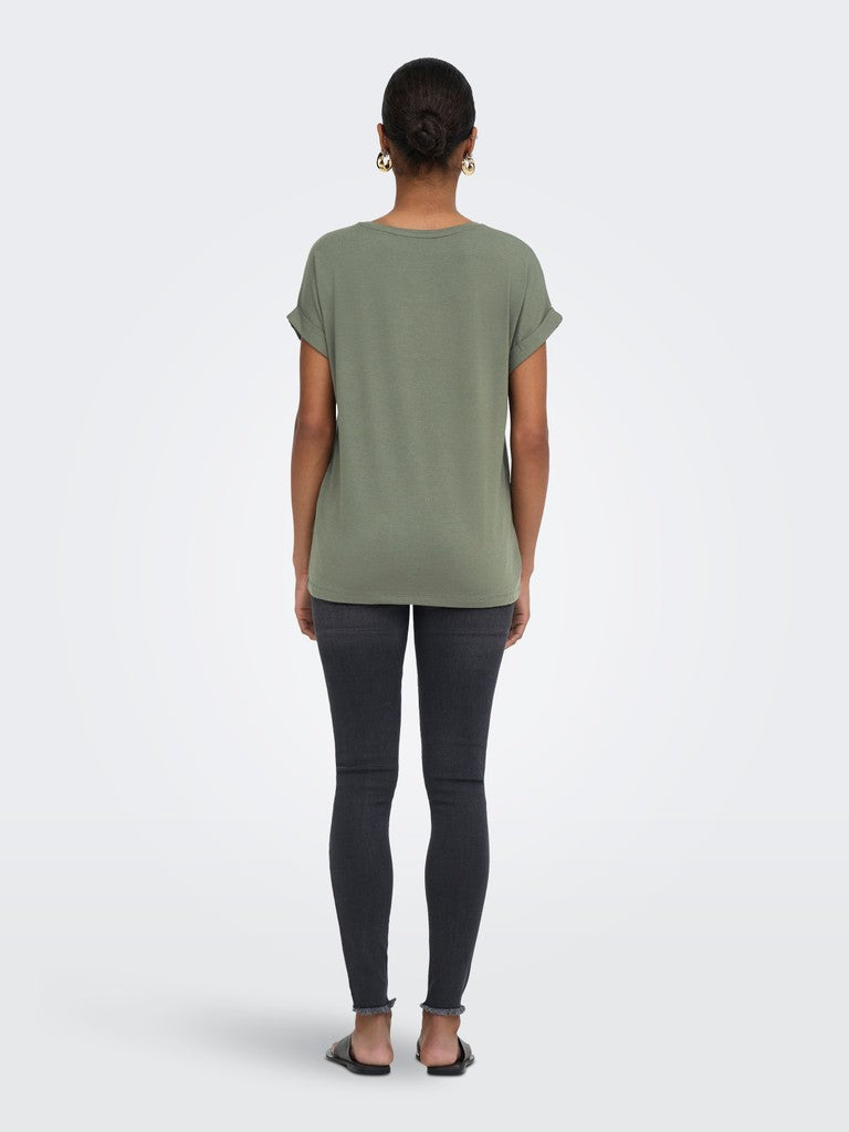 Onlmoster S/s O-neck Top Noos Jrs - Olijf