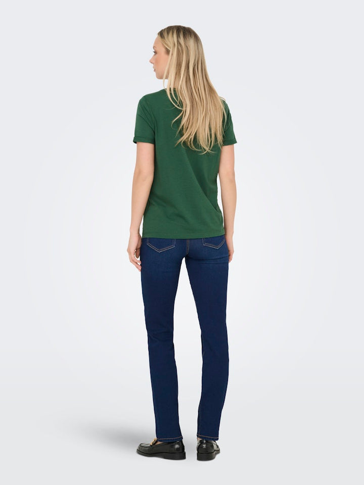 Onlkita Life S/s Top Noos - Donkergroen