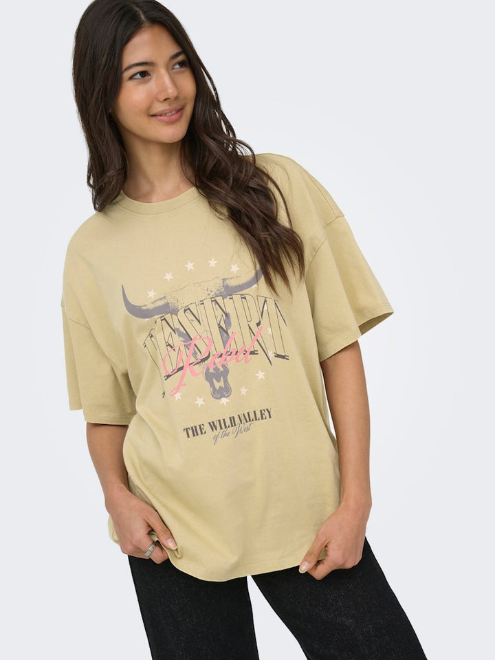 Onlmila S/s Print Box Cs Jrs - Groen Dessin